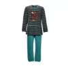 Woody Wolf Meisjes Pyjama - green - burgundy striped