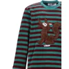 Woody Wolf Jongens Pyjama - green - burgundy striped