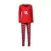 Woody Yeti Dames Pyjama - christmas red