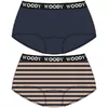 Woody Meisjes Short 2P - black iris + stripe girls