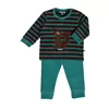Woody Wolf Jongens Pyjama - green - burgundy striped
