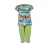 Woody Papegaai Dames Pyjama - groen gestreept