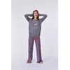 Woody Wasbeer Dames Pyjama - GREY MELANGE