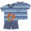 Woody Kreeft Jongens Pyjama - blauw  gestreept
