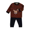 Woody Berggeit Jongens Pyjama - dark blue - rust striped