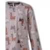 Woody Alpaca Meisjes Pyjama - beige alpaca all-over print