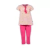 Woody Meisjes Pyjama - roze-geel citroen all-over print