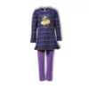 Woody Dodo Meisjes Pyjama - donkerblauw-paars gestreept