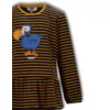 Woody Dodo Meisjes Pyjama - donkerblauw-oker gestreept