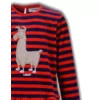 Woody Alpaca Meisjes Nachtkleed - donkerblauw-rood gestreept