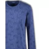 Woody Heren Pyjama - blauw alpaca all-over print