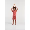 Woody Cavia Jongens Pyjama - donkerrood cavia