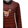 Woody Berggeit Dames Pyjama - dark blue - rust striped