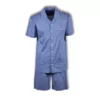 Manned Heren Pyjama - blauw gebroken wit gestreept