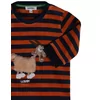 Woody Berggeit Jongens Pyjama - dark blue - rust striped