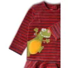 Woody Dino Meisjes Pyjama - rood-donkergrijs gestreept