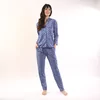 Lords x Lilies Dames Pyjama - blauw stipjes