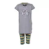 Woody Zebra Meisjes Pyjama - licht grijs mlange