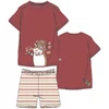 Woody Cavia Jongens Pyjama - donkerrood