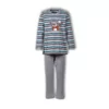 Woody Spookdiertje Jongens Pyjama - petrol-grijsblauw gestreept