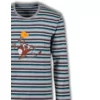 Woody Spookdiertje Heren Pyjama - petrol-grijsblauw gestreept
