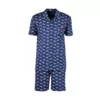 Woody Heren Pyjama - marineblauw met hond