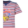 Woody Teckel Jongens Pyjama - rood-blauw gestreept