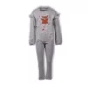 Woody Spookdiertje Meisjes Pyjama - gebroken wit-grijs melange gestreept