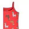 Woody Meisjes Singlet - rood alpaca all-over print