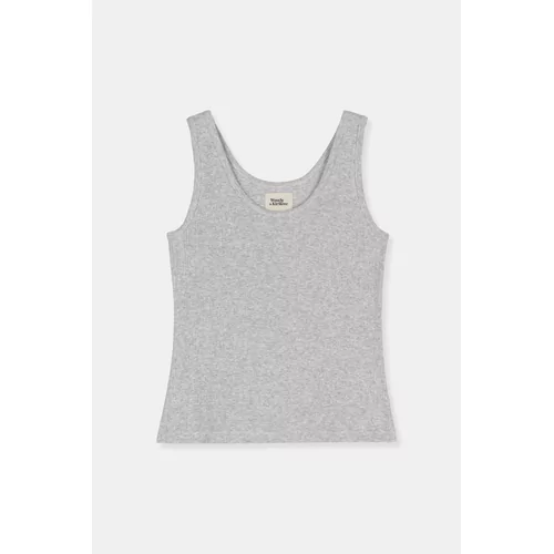 Woody Kirilove Dames Top - light grey mélange