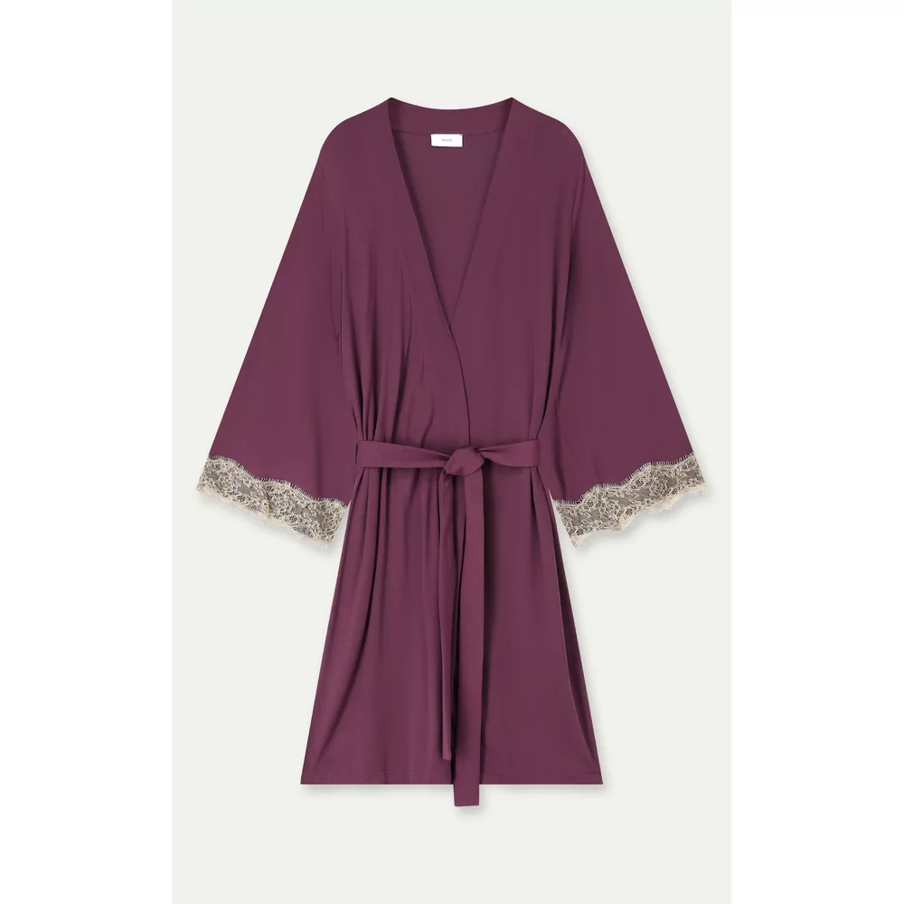 Pluto Faira Dames Kimono - Intense Wine/Beige