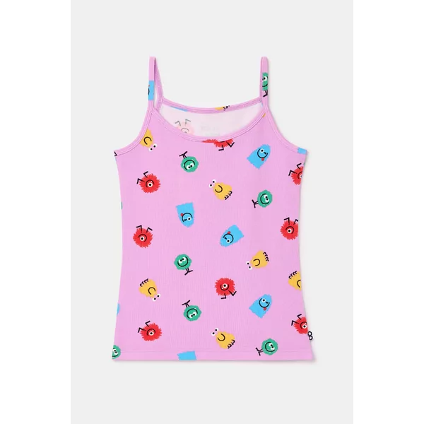 Woody Meisjes Hemdje - alien alloverprint roze