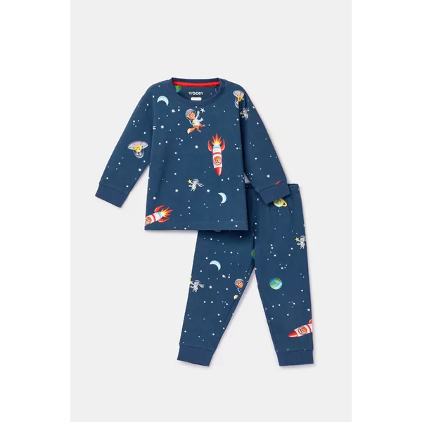 Woody Alien Jongens Pyjama - galaxy alloverprint