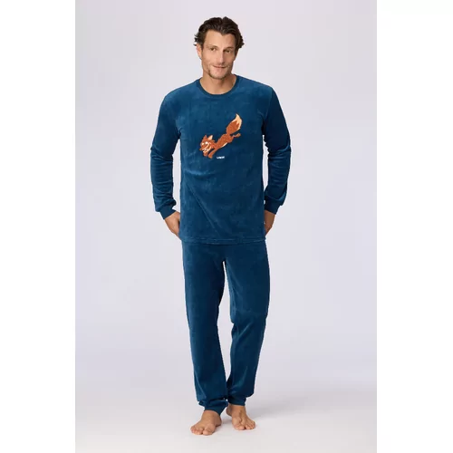 Woody Vos Heren Pyjama - donkerblauw