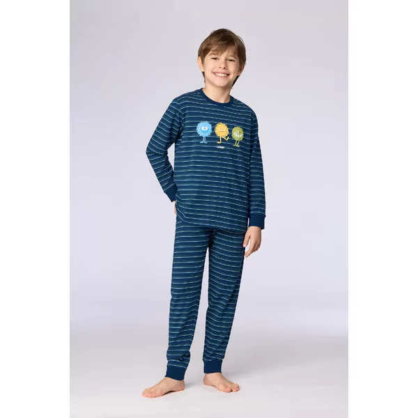 Woody Alien Jongens Pyjama - donkerblauwe streep
