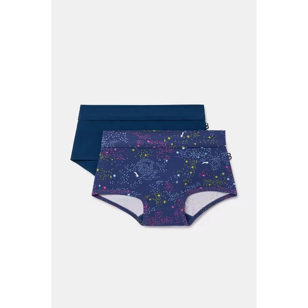 Woody Meisjes Short 2P - sterrenprint + donkerblauw