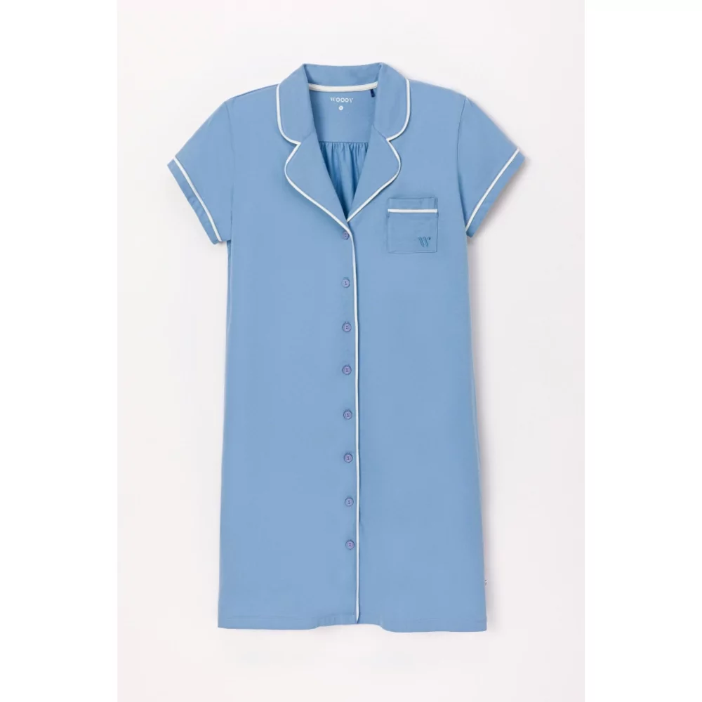 Woody Dames Nachtkleed - blauw