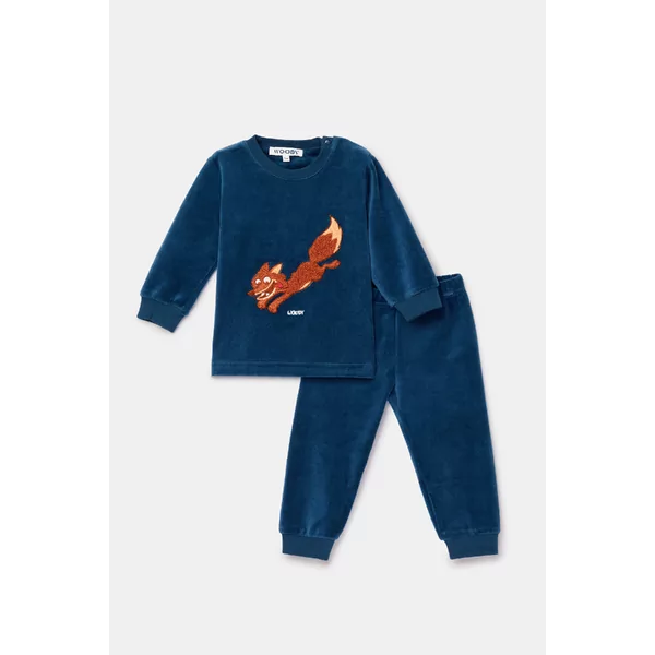 Woody Jongens-Heren pyjama - donkerblauw