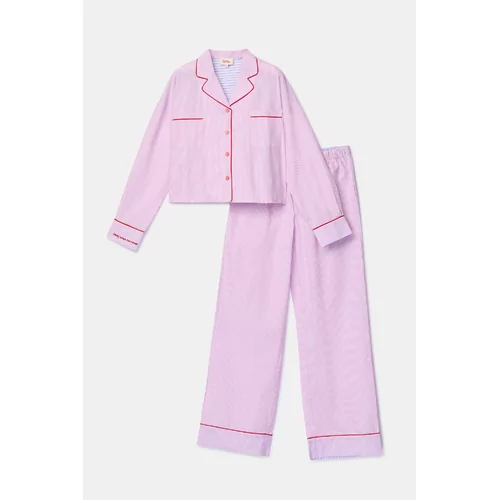 Woody Kirilove Meisjes Pyjama - roze streep