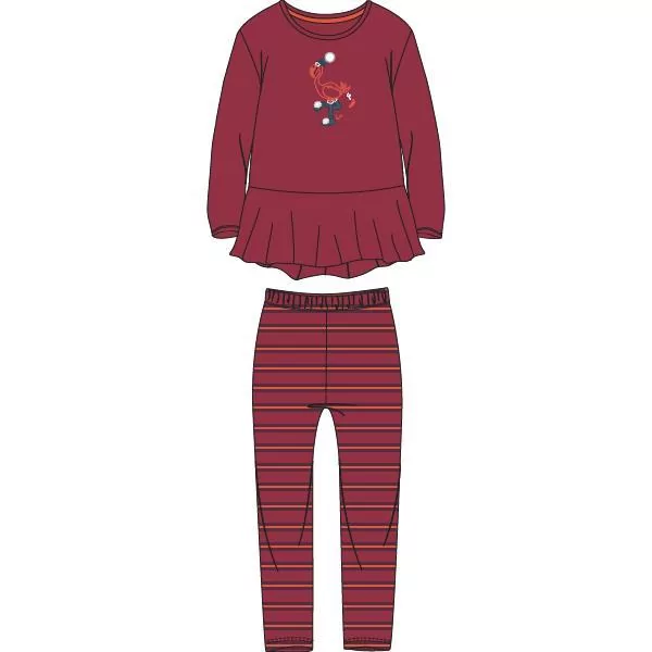 Woody Flamingo Meisjes Pyjama - garnet red
