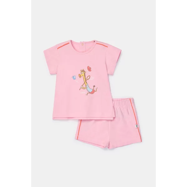 Woody Giraf Meisjes Pyjama - lichtroze