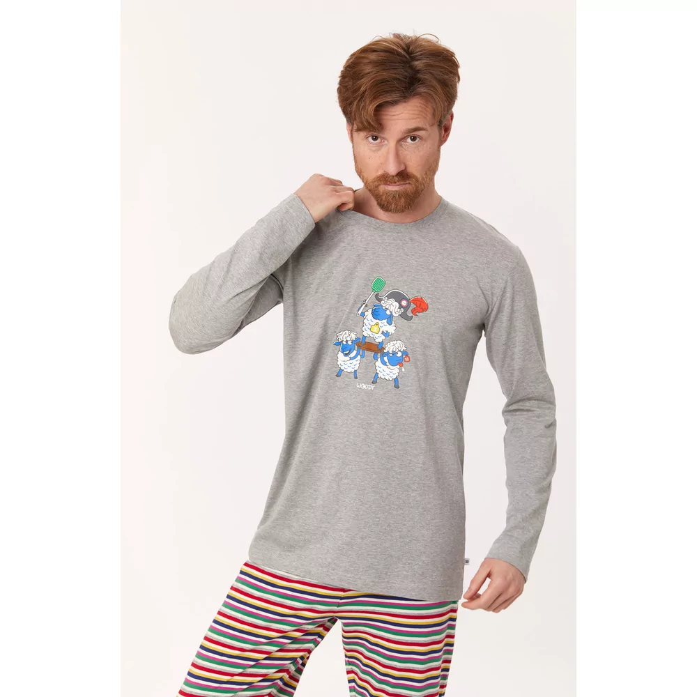 Woody Schaap Unisex Pyjama - GREY MELANGE