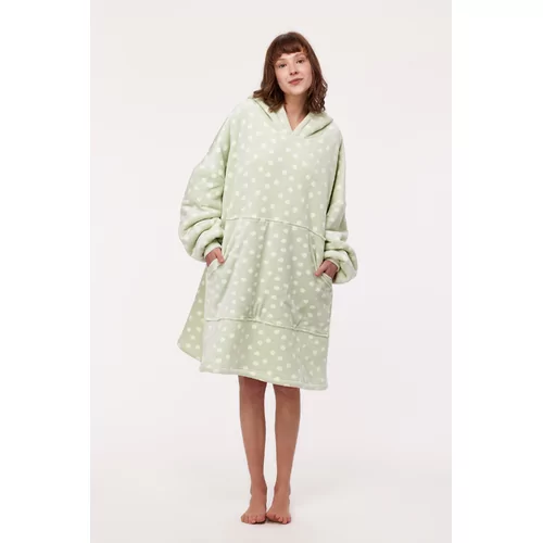 Woody Unisex Oversized Knuffeltrui Adults - bolletjes print muntgroen