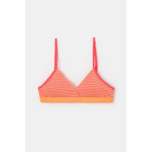 Woody Meisjes Behaatje Met Uitneembare Pads - koraal-oranje streep