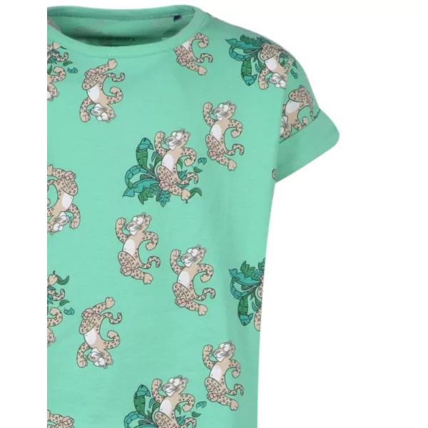 Woody Panter Meisjes Pyjama - jadegroen met panter