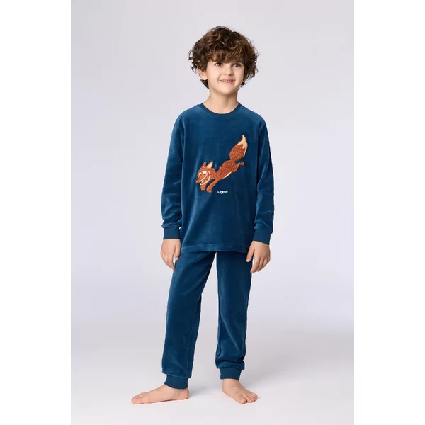 Woody Vos Jongens Pyjama - donkerblauw