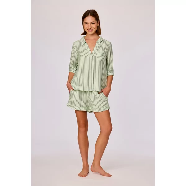 Woody Dames Pyjama - streep groen