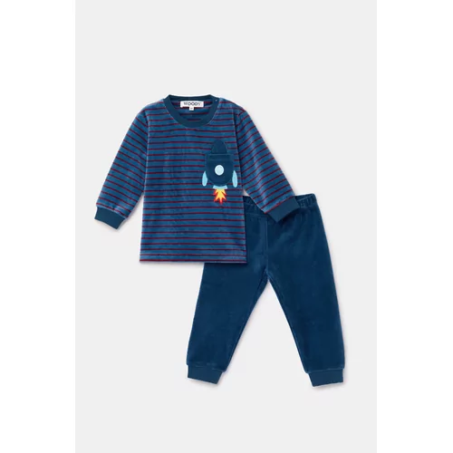 Woody Jongens Pyjama - donkerblauwe streep