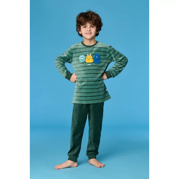 Woody Alien Jongens Pyjama - groene streep