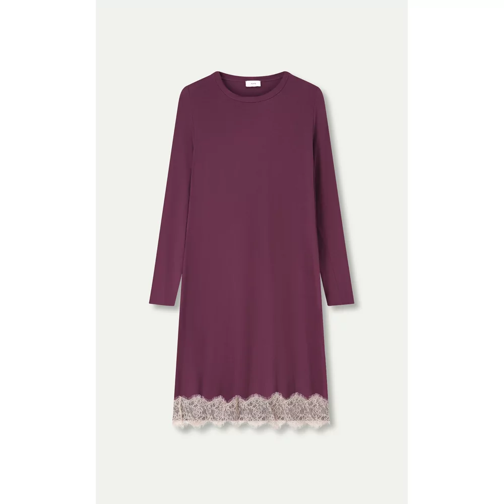 Pluto Fantana Dames Nachtkleed - Intense Wine/Beige